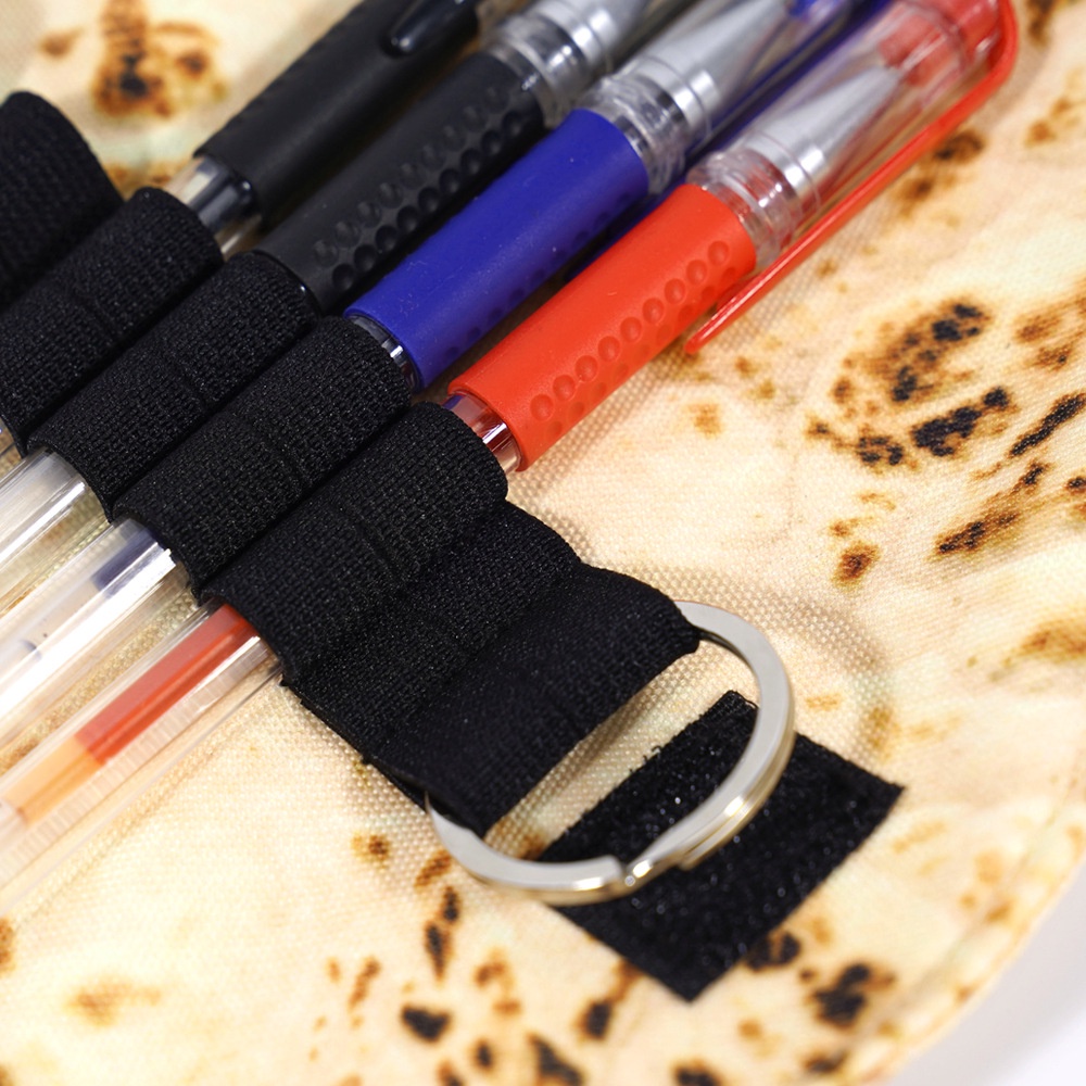 Tortilla Pencil Case With Kabob Pens - Roll Up Pancake Design Pen Holder