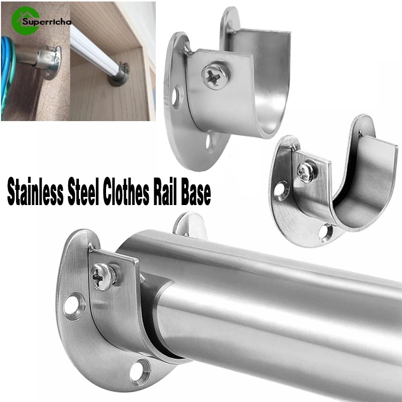 Thickened Stainless Steel Clothes Tube Base Wardrobe Clothes Rail