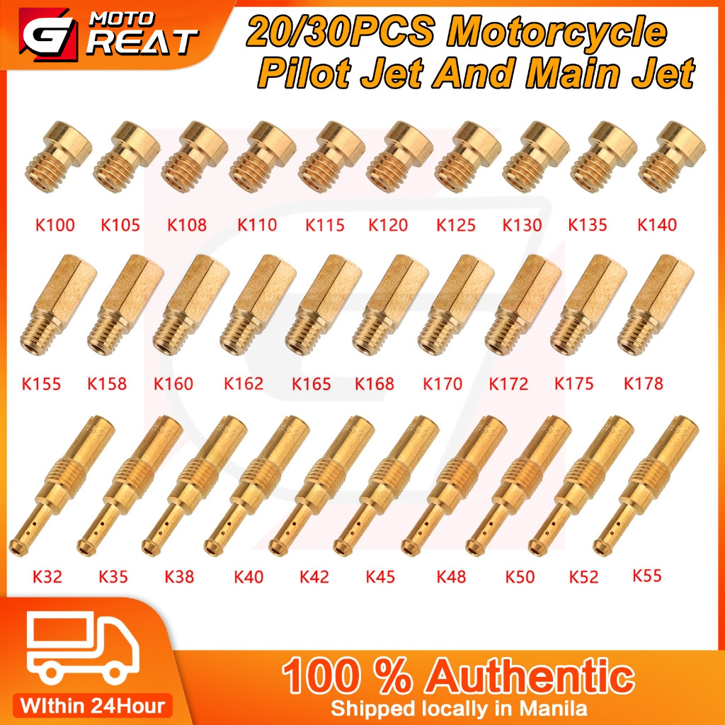 Motorcycle Carburetor Nozzle Jets 20Pcs/30 Pcs Carburetor Main Jet Kit ...