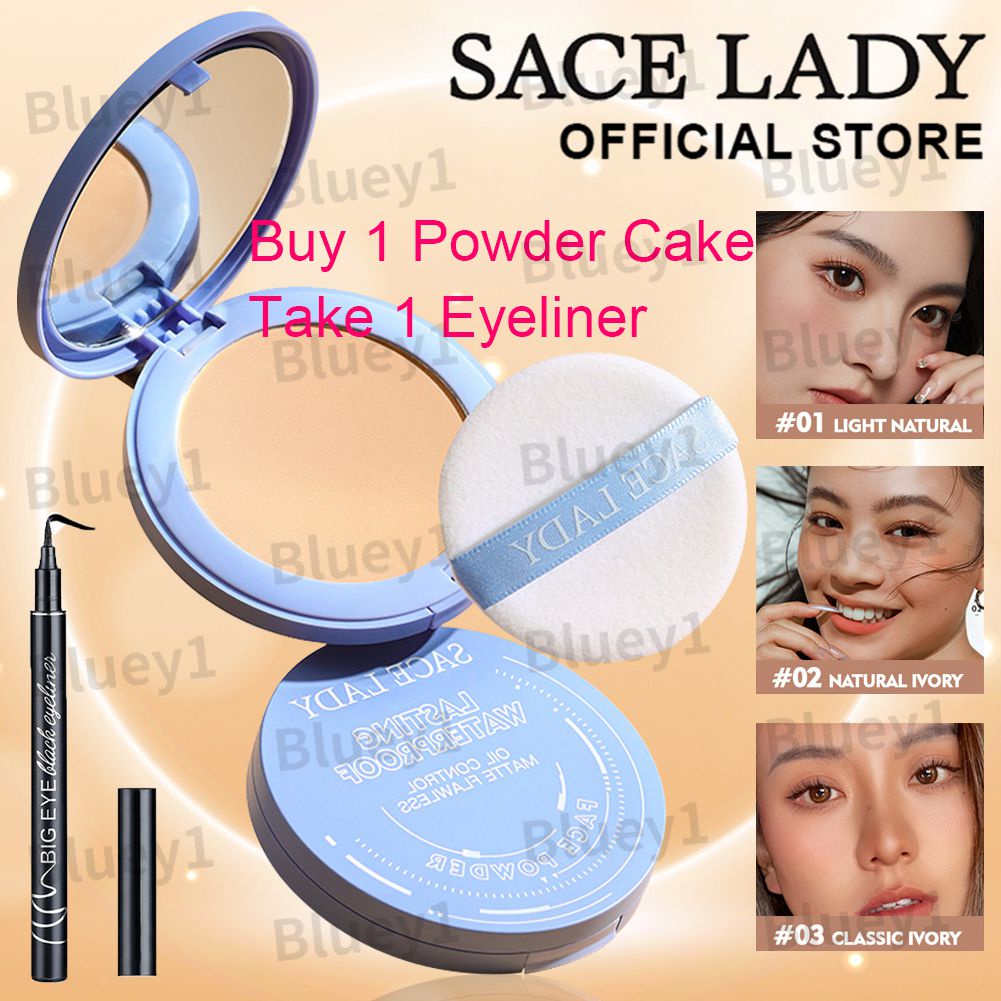 【buy 1 Take 1】sace Lady Oil Control Face Powder Cake Matte Long Lasting