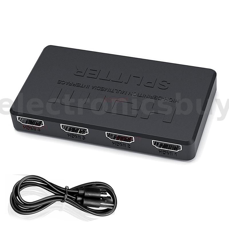 4K HDMI Splitter 1x4 HDMI Distributor Splitter 1 in 4 out Amplifier ...