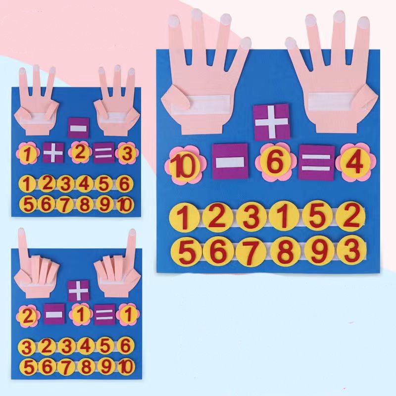 Kid Montessori Toy Felt Finger Numbers Math Toys Children Counting ...