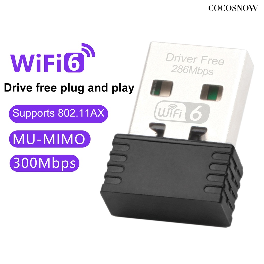 CCSN* Wireless USB WiFi Adapter WiFi 6 Receiver Drivefree 300Mbps High