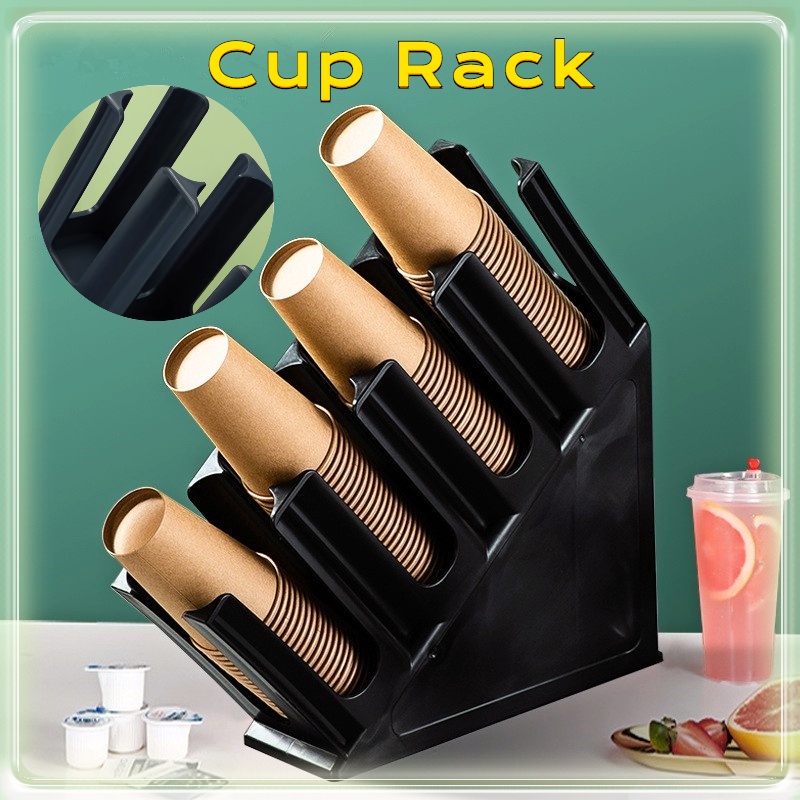 Plastics Cup Rack 4 Layers Multiuse Cup Holder Coffee Shop Bar Counter