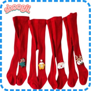 Children Cartoon Christmas Tights Soft Cotton Baby Girls Red Pantyhose  Leggings Kids Infant New Year Gifts Tights