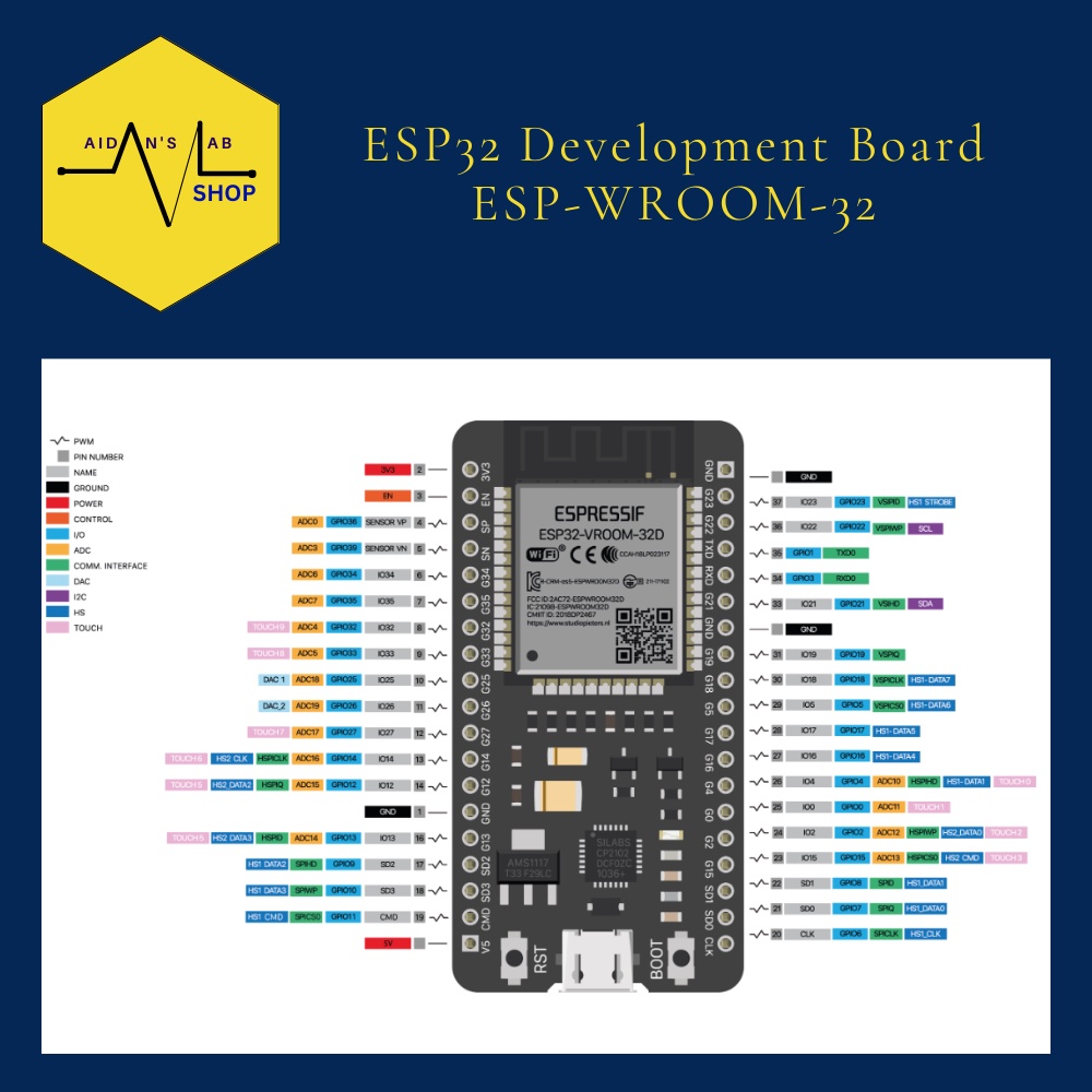 38 pins ESP32 Development Board | ESP-32 | ESP-WROOM-32| WIFI IoT ...