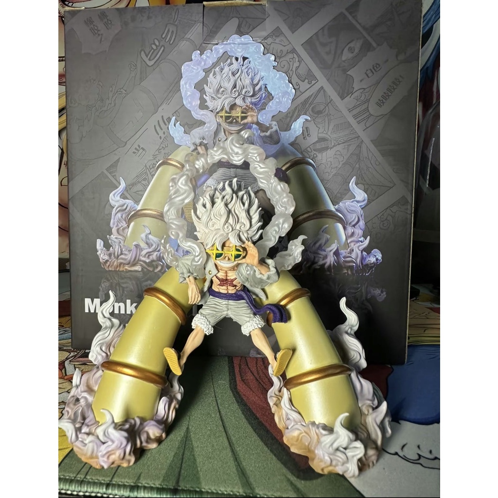 One Piece Gear Five Nika Luffy Figure Statue Collectible Gift in a Box for Desktop Decoration