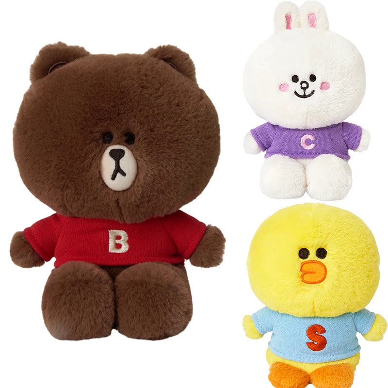 Line Friends Brown Bear Sally Cony Kawaii Plush Doll Anime Cartoon