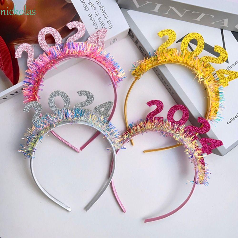 NICKOLAS 2024 Happy New Year Headband, Sequin Letter Christmas ...