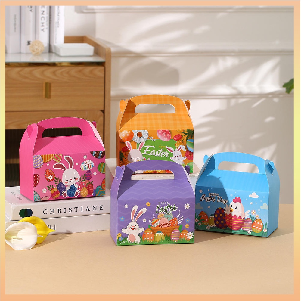 Easter White Cardboard Box Cartoon Rabbit Dessert Box Gift Box Holiday ...