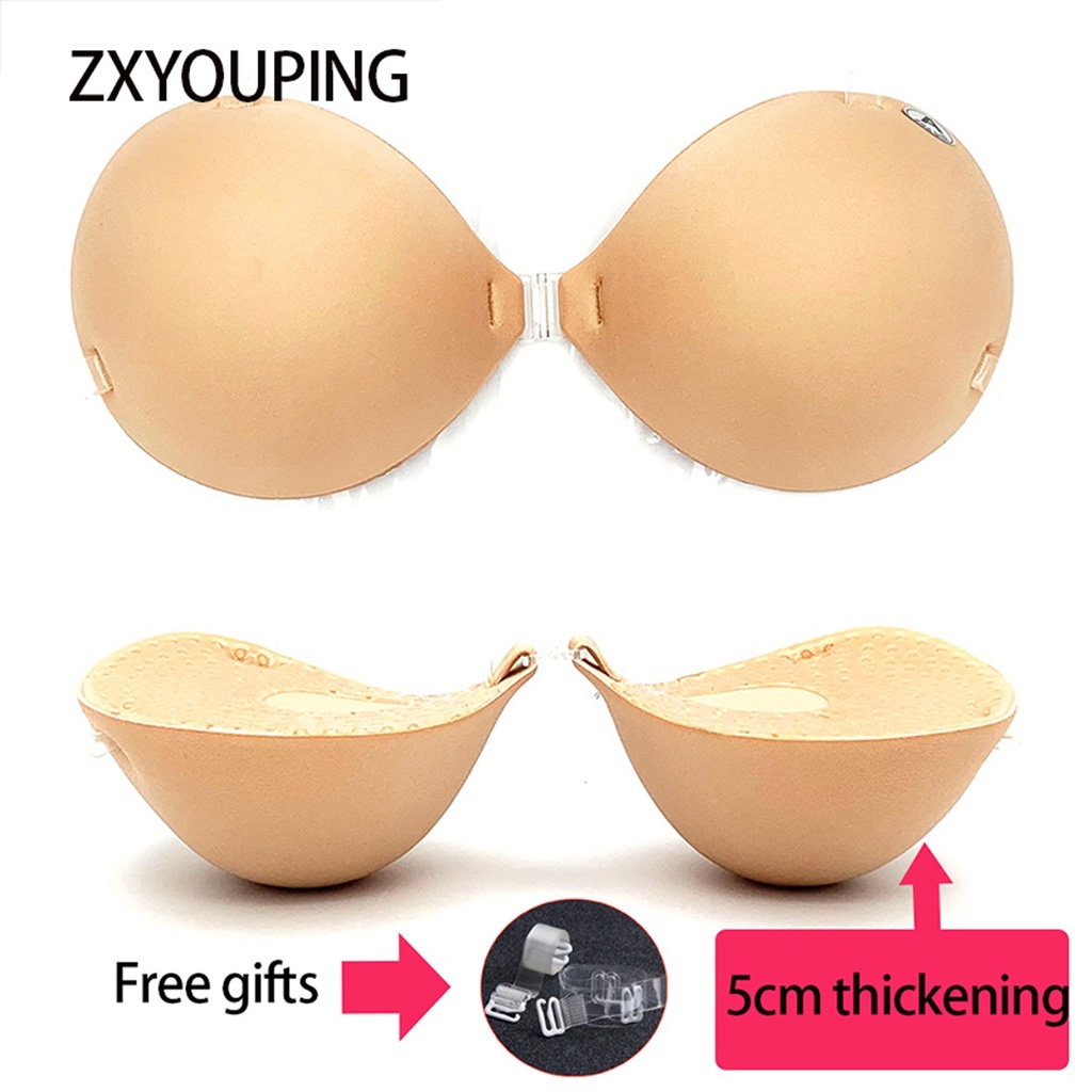 ZXYOUPING 5cm Thickened Breast Enlargement Silicone Bra Waterproof Self
