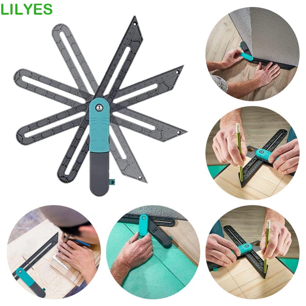 LILYES Woodworking Angle Ruler Protractor Tool Adjustable Angular Bevel ...