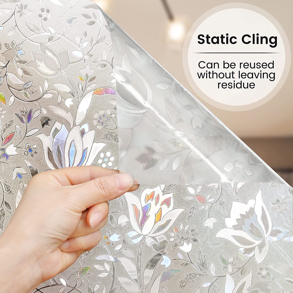 Glass Window Stickers Glue-free Window Privacy Film 3D Decorative Film ...
