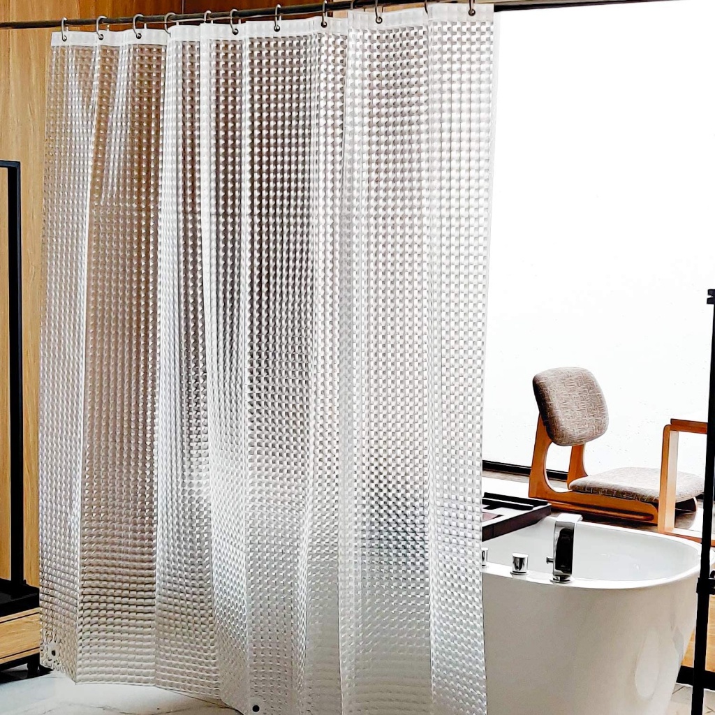 180x200cm Transparent Shower Curtain LinerPVC Waterproof Long Shower