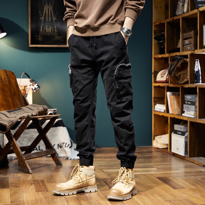 Fashion Cool Cargo Pants for Men Joggers with Big Zipper Pockets Shopee Philippines