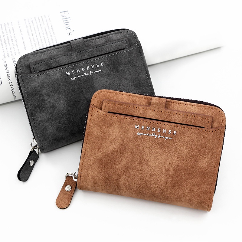 Short Wallet Men's KoreanStyle Frosted Casual Men's Short Wallet Card Holder Coin Pocket Large