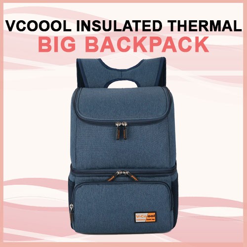 VCoool Jeans Big Backpack Insulated Thermal Cooler Breast Milk Breast