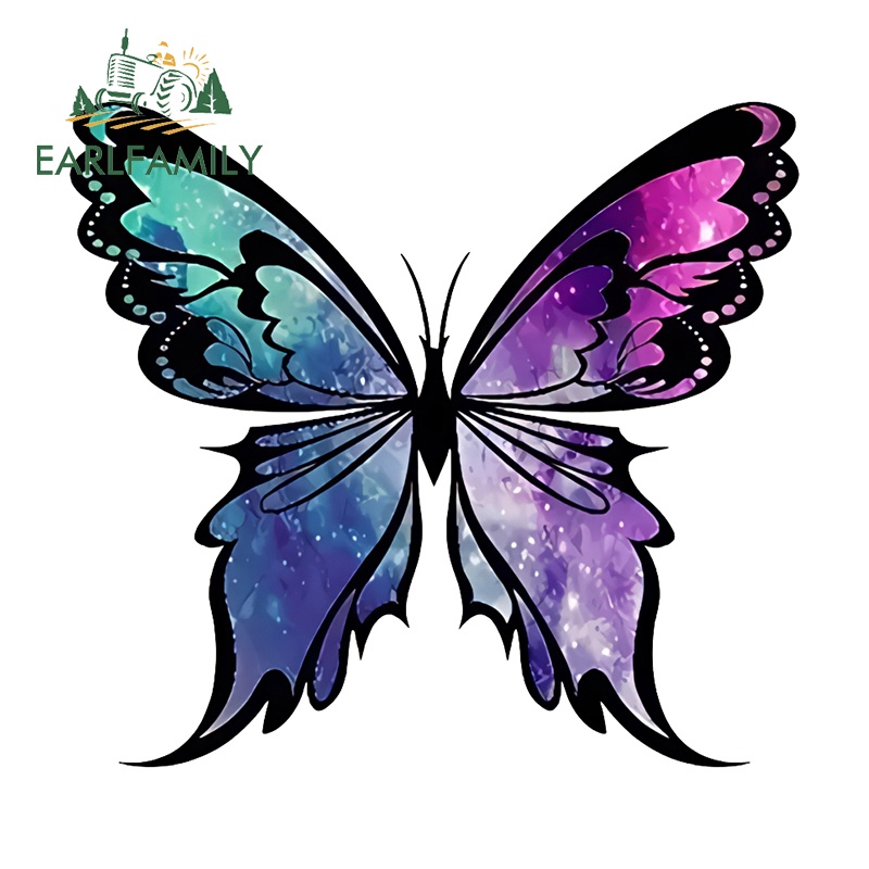 EARLFAMILY 13cm x 11.9cm Monarch Butterfly Car Sticker for Starry Sky ...