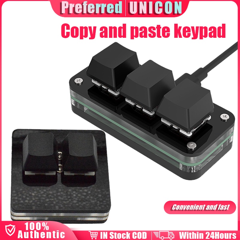 3key 2key Keypad Copy Paste Keyboard Black Mini Copy and Paste Mechanical Keyboard with USB