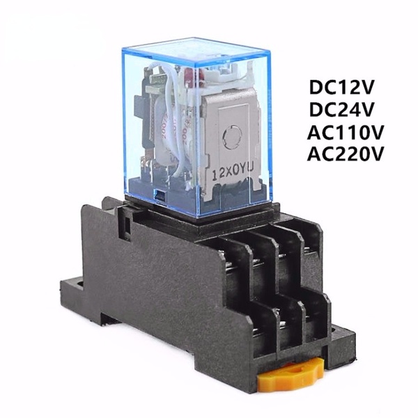 1 Set MY4NJ Small Electric Relay Power Relay DC12V DC24V AC110V AC220V ...
