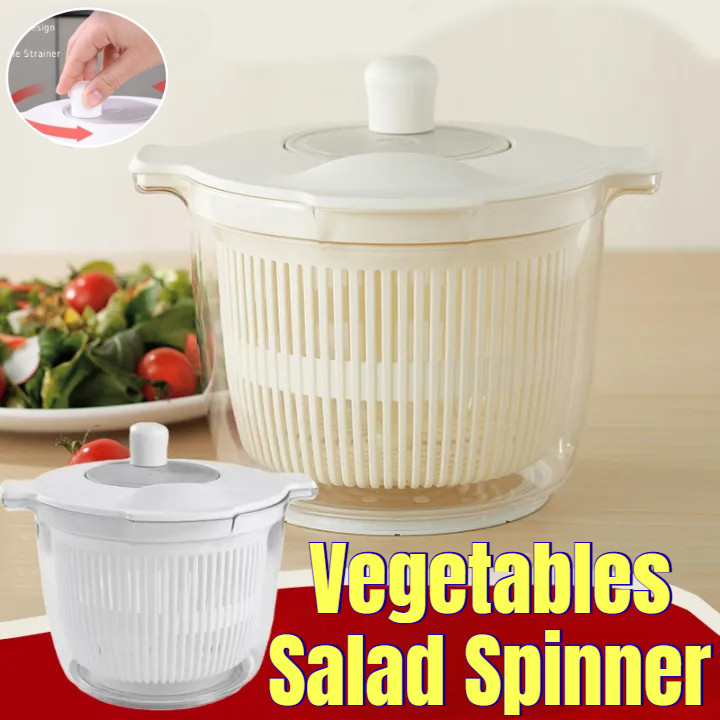 Manual Salad Spinner with Rotary Handle for Lettuce, Fruits, and ...