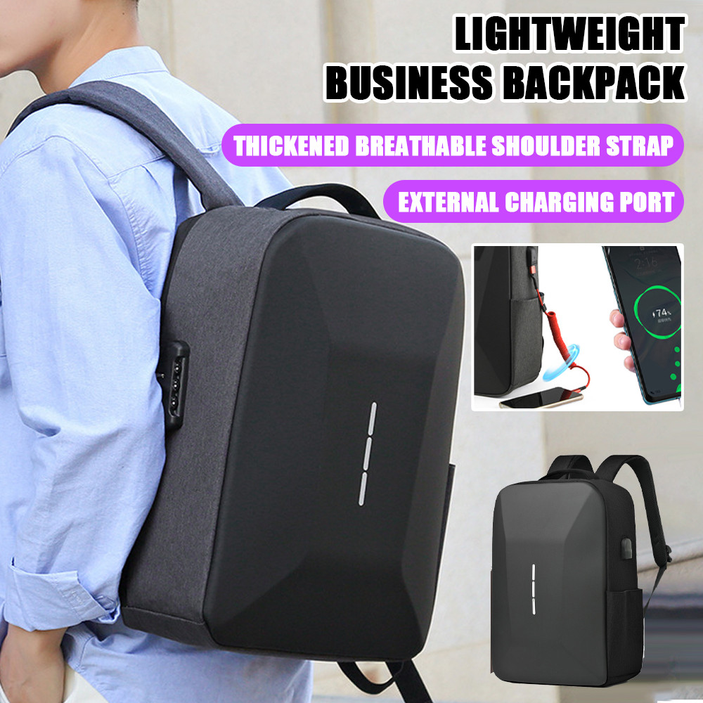 Laptop Backpack Large Capacity Hard Shell Splash Proof Anti-theft ...