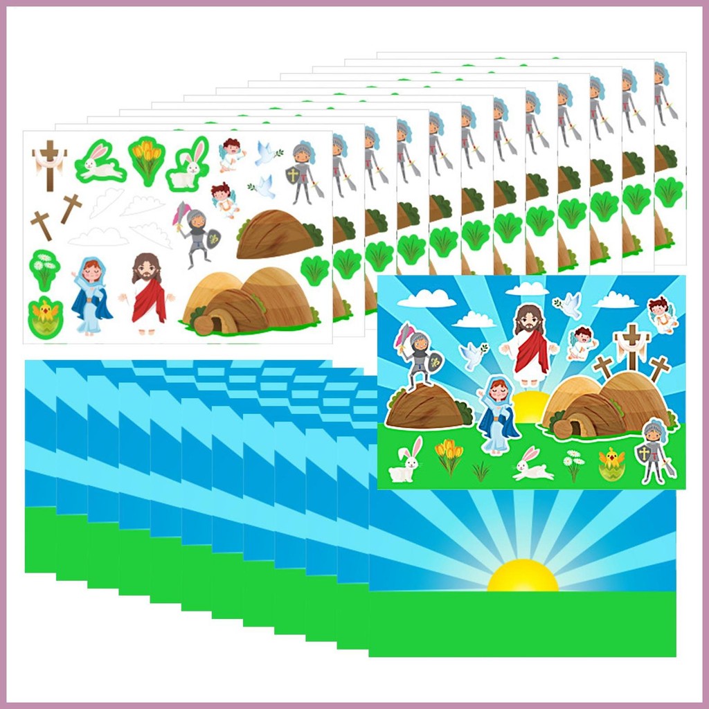 Religious Jesus Stickers 12X Easter Game Stickers Make Your Own Easter ...