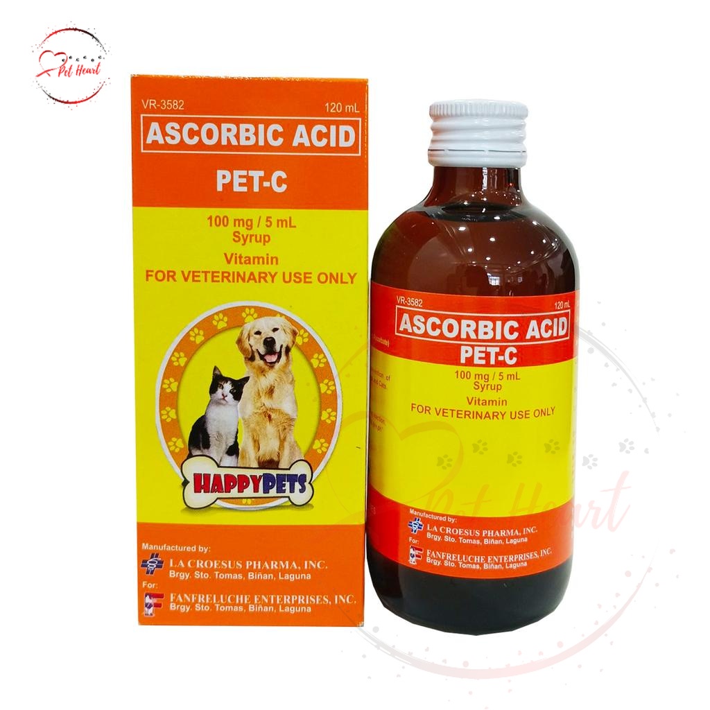 PetC Ascorbic Acid Multivitamin for Dogs & Cats 120ml by Happy pets