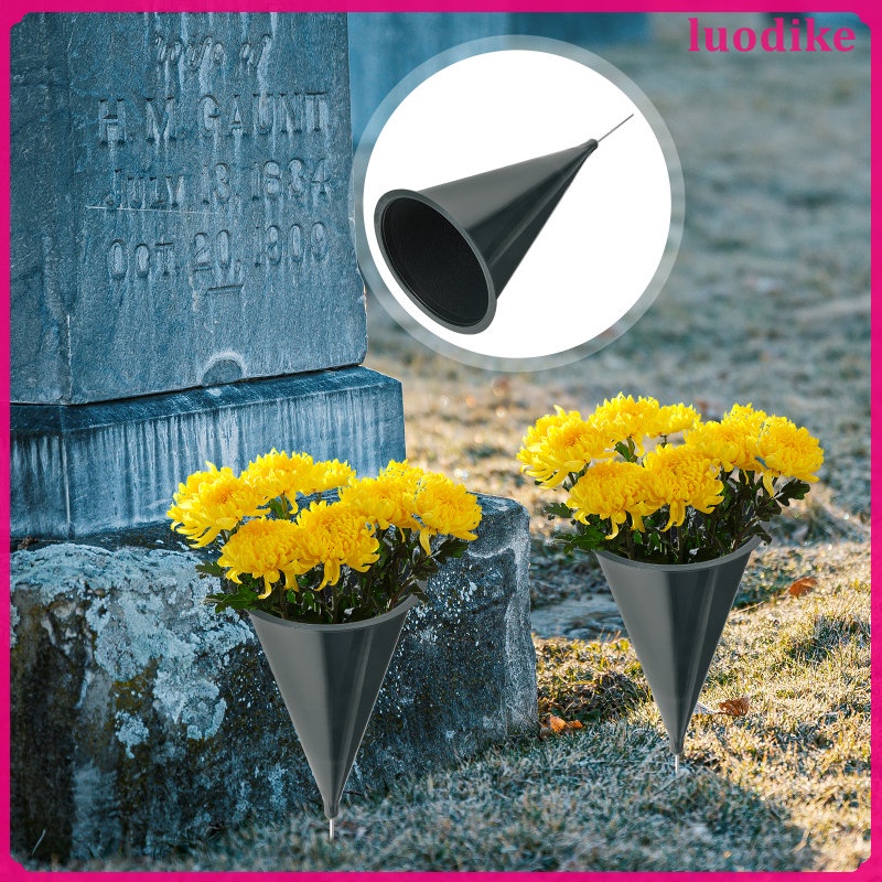 luodike Cemetery Flower Stand Vases with Spikes Grave Pot Holder for