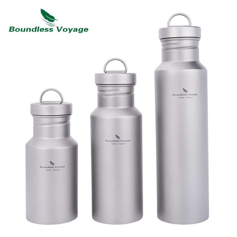 Boundless Voyage Titanium Water Bottle with Lid Wide Mouth Leak-Proof Sport  Drinking Bottle for Camping Hiking Cycling
