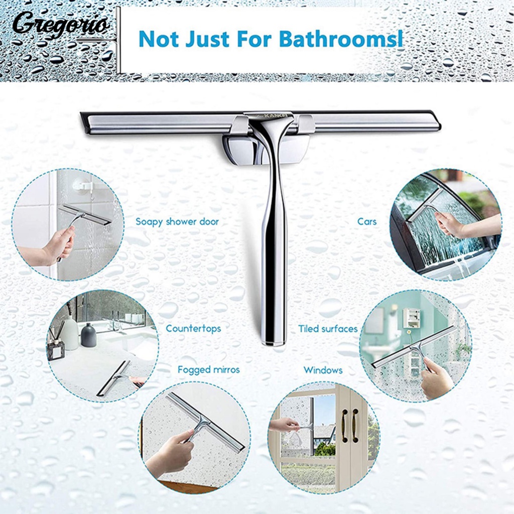 Gregorio Stainless Steel Window Wiper Shower Glass Cleaner Squeegee