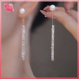 Big Rhinestones Earrings Statement Crystal Charms Tassel Large Dangle Earrings - Red