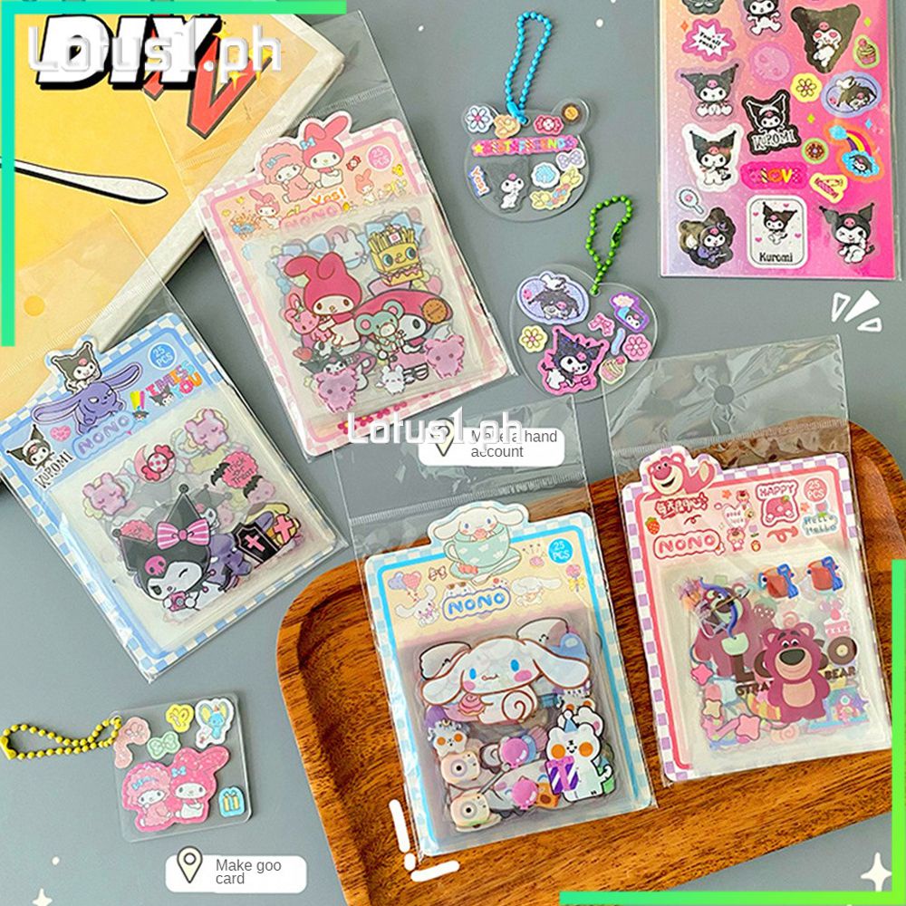 25 Sheets Sanrio Family Kuromi Mymelody Cinnamoroll Lotso PVC ...