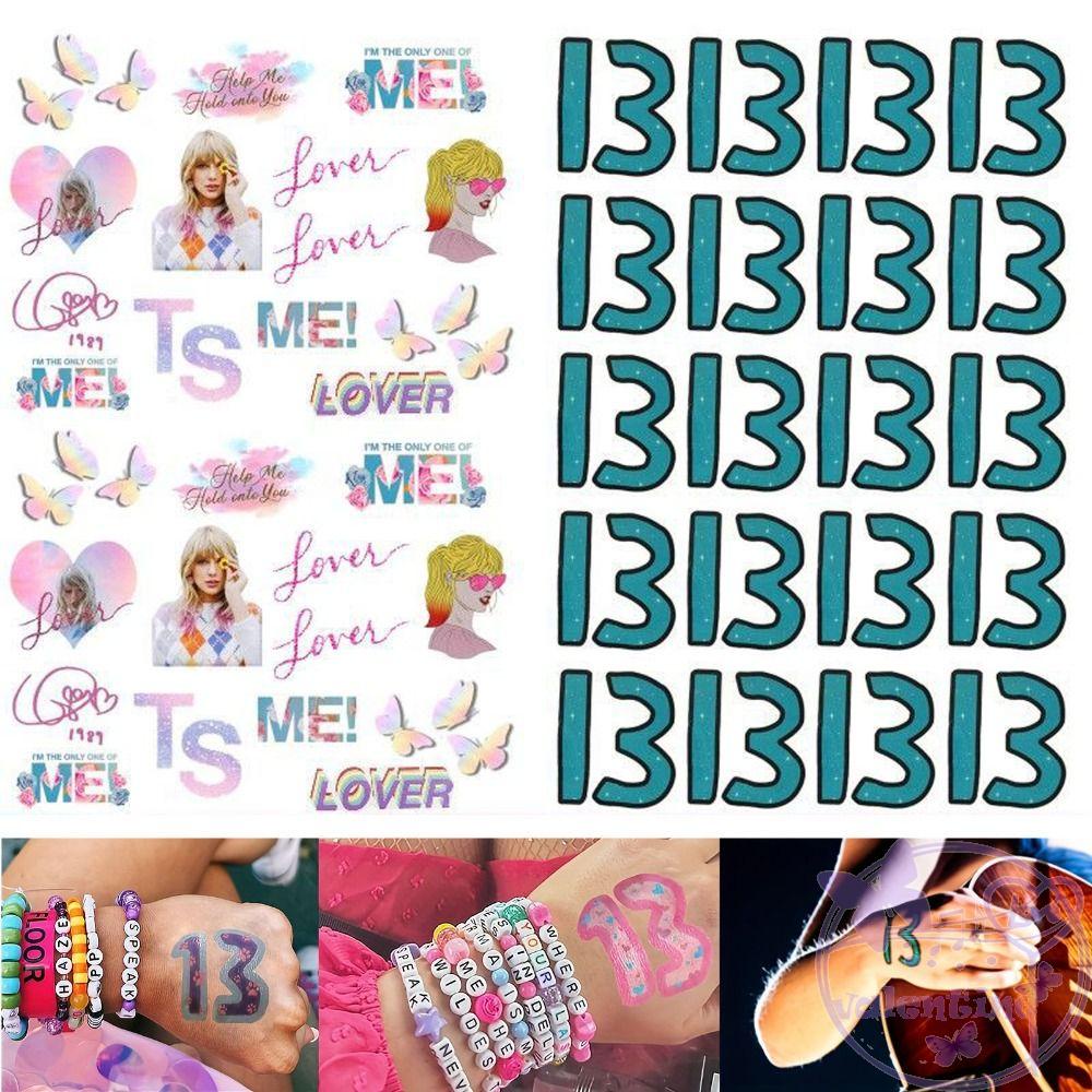 AVALENTINE Taylor Swift Tattoo Stickers, Swift Concert Number 13 Number