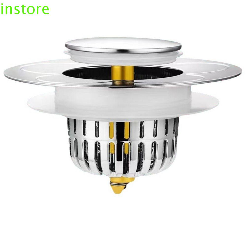 INSTORE Popup Drain Filter, Bounce Core No Overflow Sink Drain Plug