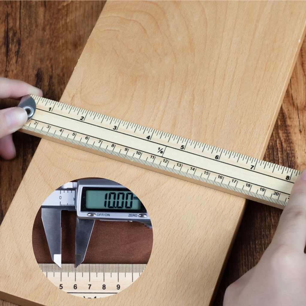 homyl5dl] Meter Stick Ruler Wooden Multifunction Durable 100cm Supplies Double  Sided