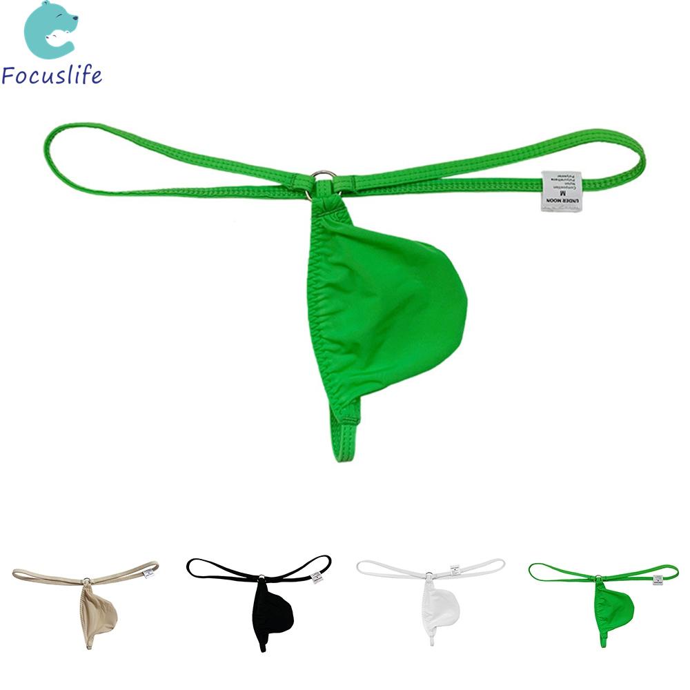 Sexy Mens Low Rise G String Briefs See Through Bikini Thong Blackwhitegreen Shopee 2467