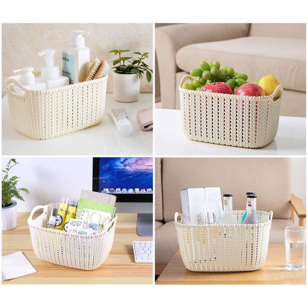 Romax Multipurpose Plastic Rattan Storage Basket @all | Shopee Philippines