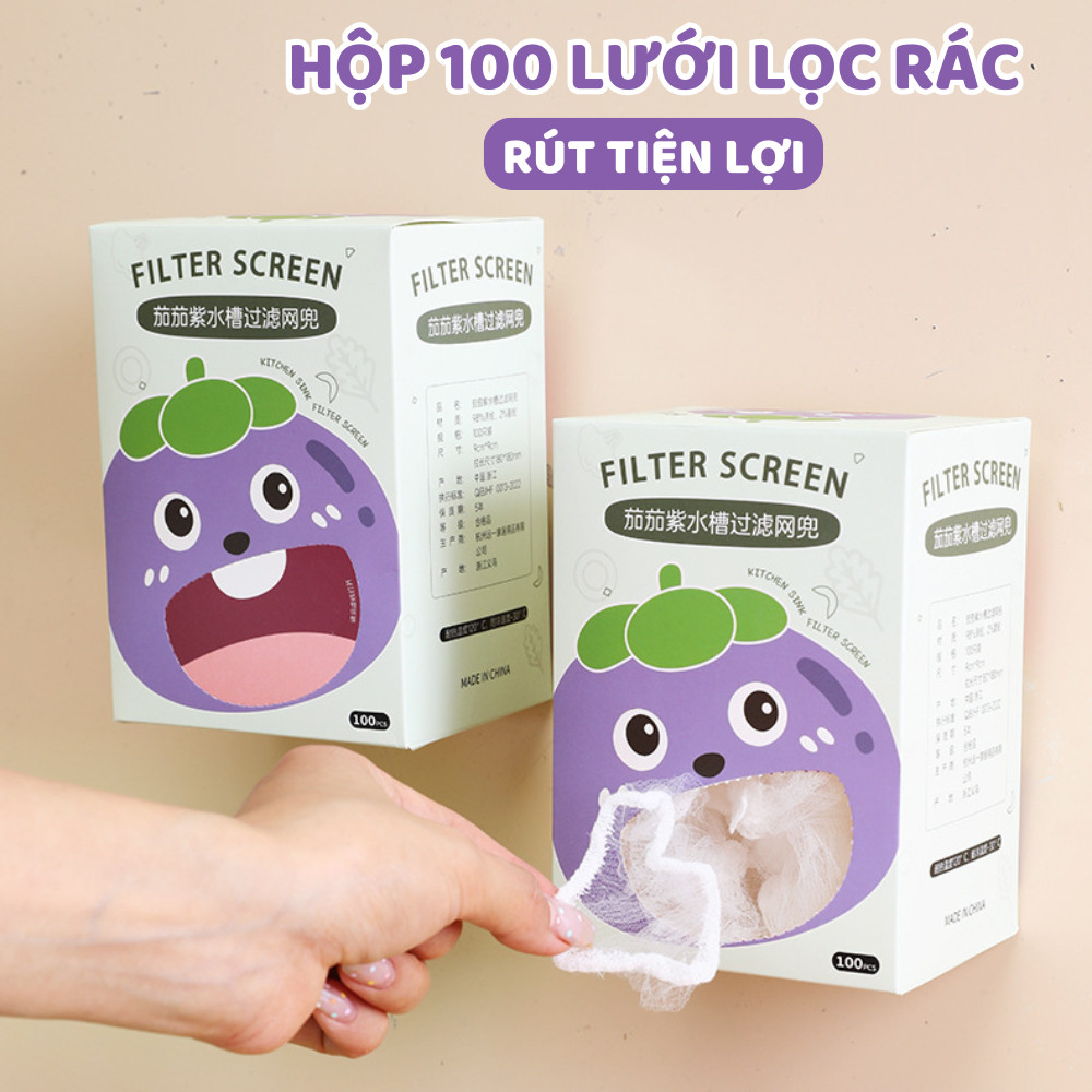 Box of 100 Convenient Retractable Sink Filter Bags, New Generation ...
