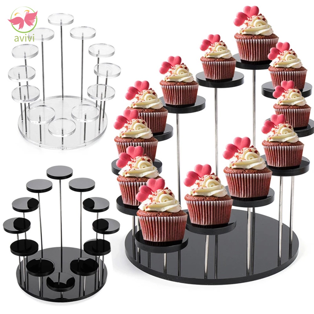 PDD Multi-Layer Cupcake Stand Round Square Pastry Cake Rack Holder Tray ...