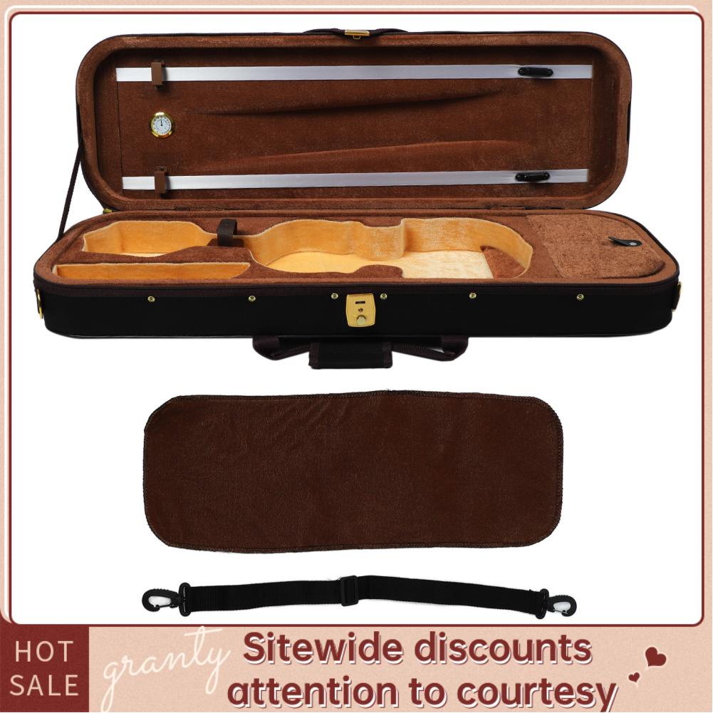 Granty 4/4 Size Violin Box with Hygrometer Hard Storage Case Musical Instrument Protection Bag