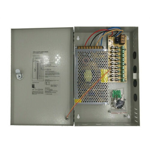 9 Channel 8CH Security Camera Power Supply Box DC 12V 10A CCTV DVR ...