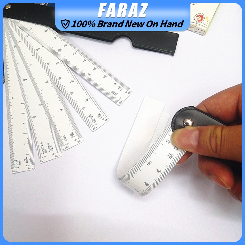 Flexible Drawing Scale Ruler Fan-Shape Muti Ratio Measure Ruler for ...