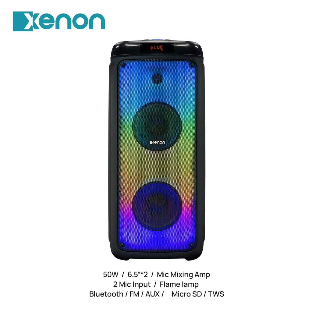 Xenon Bluetooth Party Speaker BTS622 6.5" x 2 Speakers 50W + Free