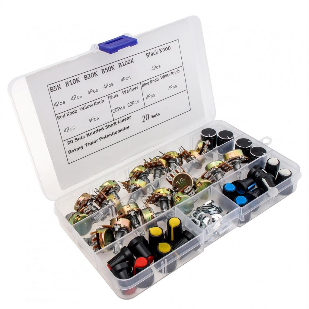 5pcs RK097G Dual Potentiometer 6pin 15mm B1K 5K 10K 20K 50K 100K 500K Shaft Audio Power Amplifier Sealed Rotary Potentiometer