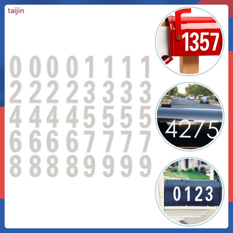 4 Sets Adhesive Numbers Reflective House Self Sticker Bin Labels