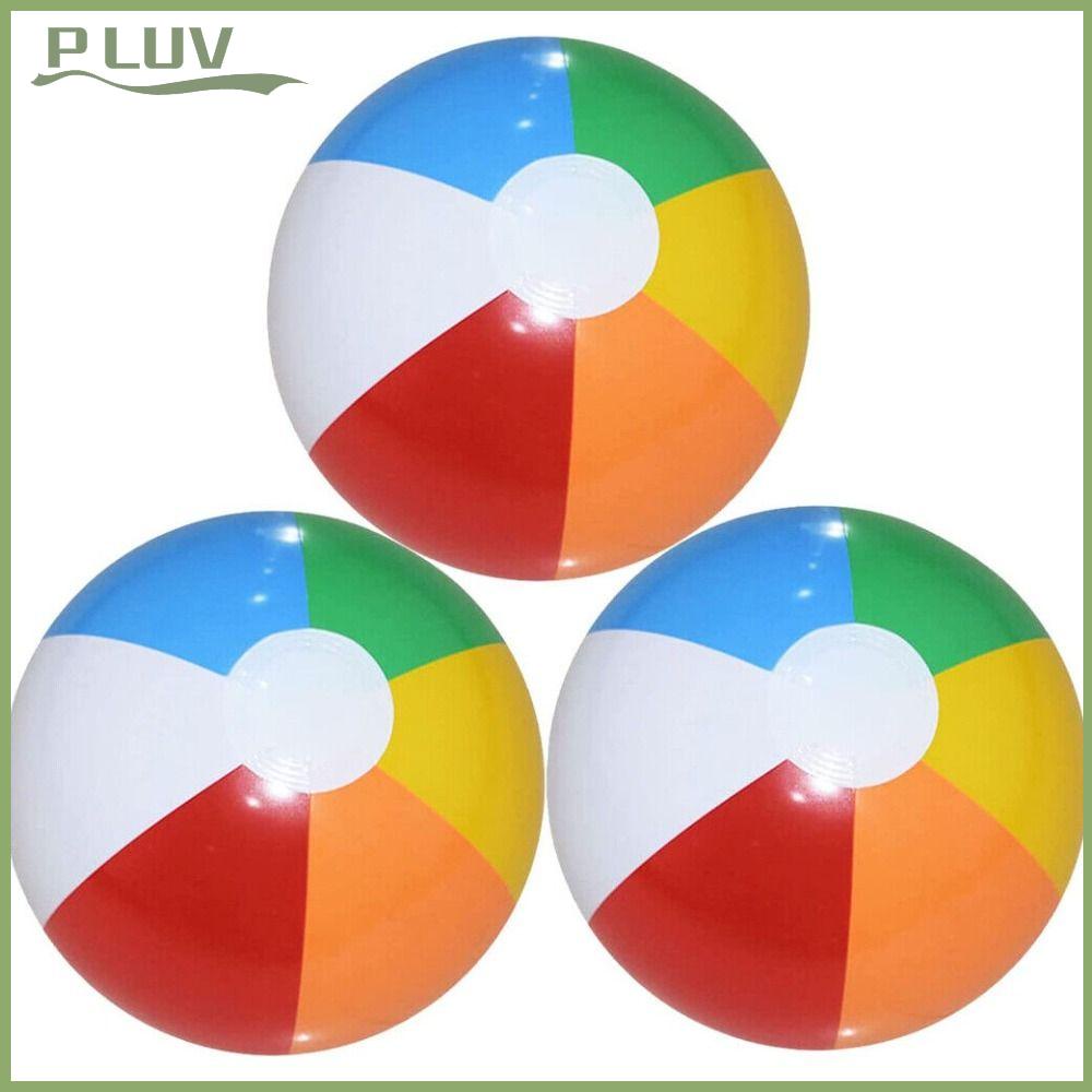 PLUVII Inflatable Beach Ball, Big PVC Rainbow Beach Ball, Swimming Pool