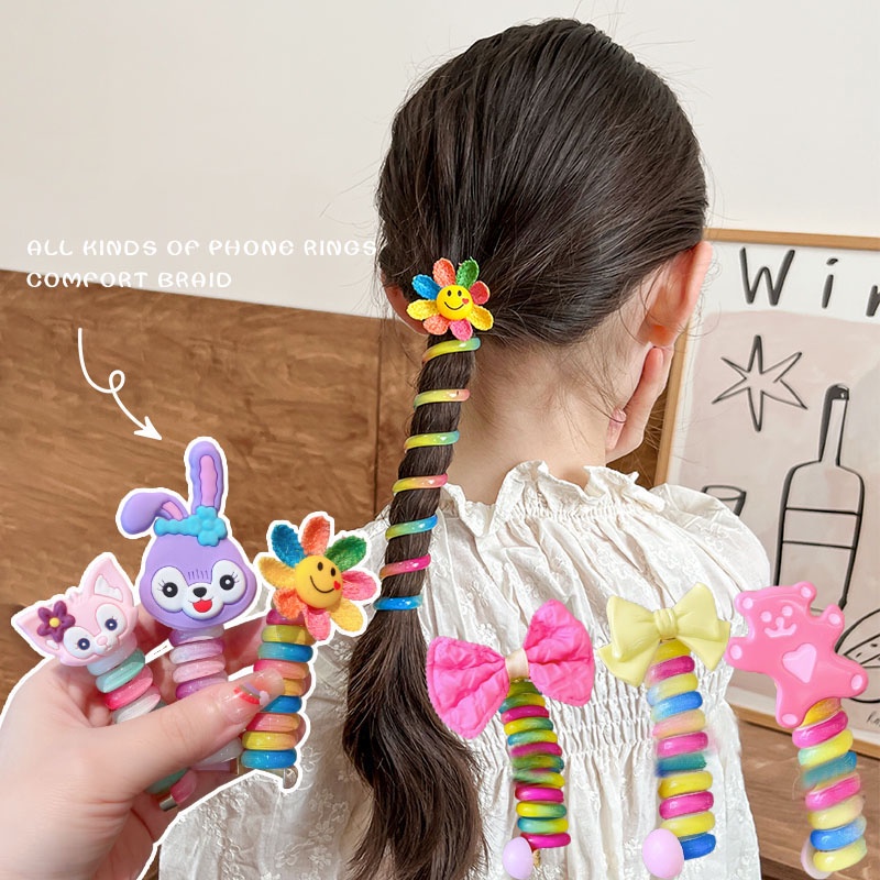 Coil Hair Tie Girl Ponytail Hair Rope Fashion Scrunchies Japanese Braided Telephone Cord Hair