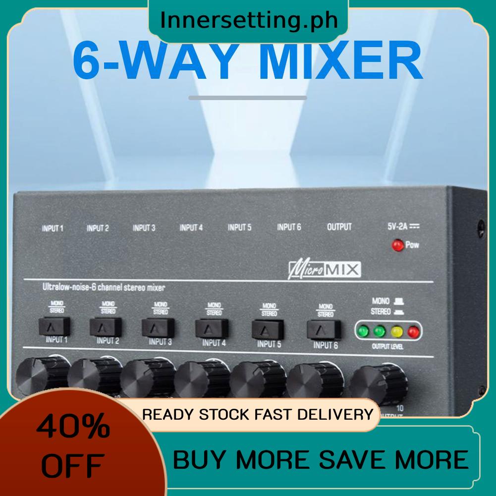 4/6/8 Channel Line Mixer Ultra Low Noise Mini Sound Mixer Power Supply