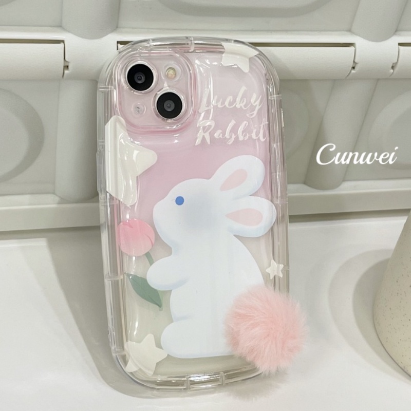 Girls like it Cute Rabbit Plush for Apple 14pro Phone Case Iphone 11promax Silicone Iphone 6